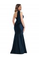 Dark Navy Silk like Satin One Shoulder Long Sleeveless Formal Plus Size Evening Gown / Prom Dress / Bridesmaid Dress Norwich