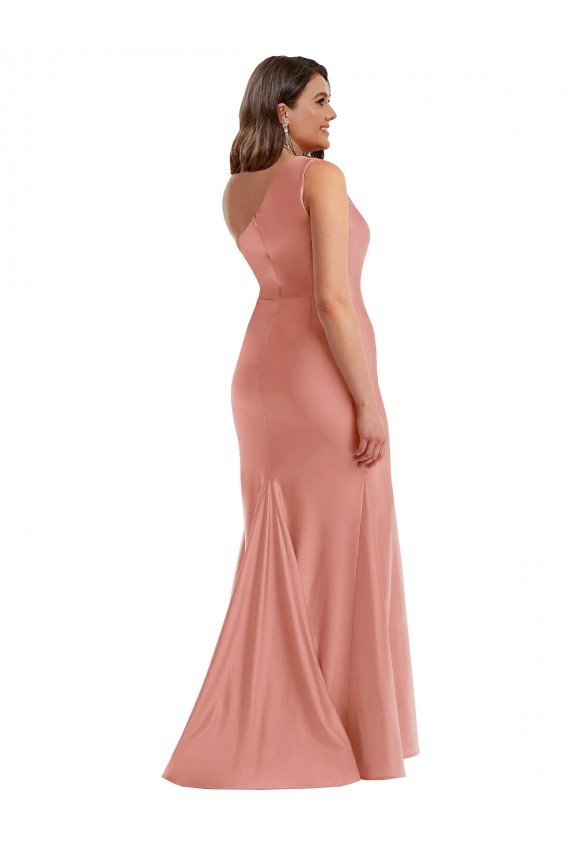Silk like Satin One Shoulder Long Sleeveless Black Tie Plus Size Evening Gown / Prom Dress / Bridesmaid Dress Norwich
