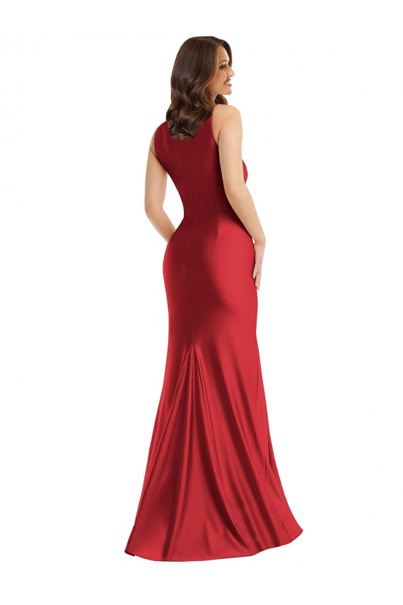 Silk like Satin Square Neck Long Sleeveless Formal Plus Size Evening Gown / Prom Dress / Bridesmaid Dress Norwich