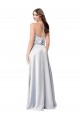 Open Back Silk like Satin Halter Neck Long Sleeveless Formal Evening Gown / Bridesmaid Dress Norwich
