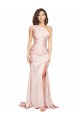 Silk like Satin One Shoulder Long Sleeveless Black Tie Evening Dress / Prom Dress / Bridesmaid Dress Norwich