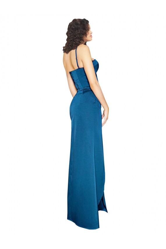 Low Back Sheath Silk like Satin Spaghetti Straps Long Sleeveless Formal Evening Gown / Prom Dress / Bridesmaid Dress Norwich