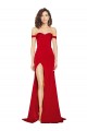 Red Silk like Satin Off the Shoulder Long Sleeveless Formal Evening Gown / Prom Dress / Bridesmaid Dress Norwich