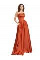Low Back Silk like Satin Round Neck Sweep Train Sleeveless Formal Evening Gown / Prom Dress / Bridesmaid Dress Norwich