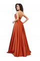 Low Back Silk like Satin Round Neck Sweep Train Sleeveless Formal Evening Gown / Prom Dress / Bridesmaid Dress Norwich