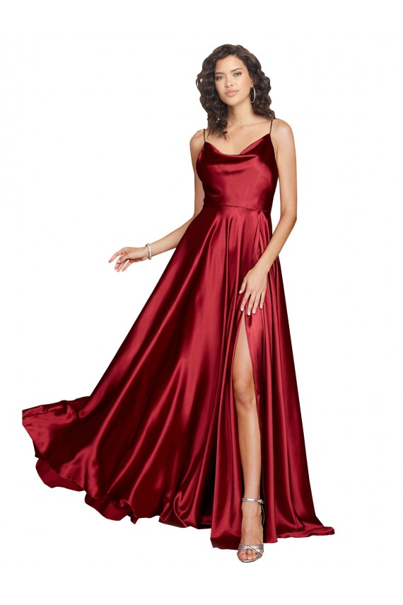 Low Back Silk like Satin Spaghetti Straps Long Sleeveless Black Tie Evening Dress / Prom Dress / Bridesmaid Dress Norwich