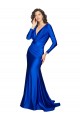 V-Back Silk like Satin V-Neck Long Long Sleeves Formal Evening Gown / Prom Dress / Bridesmaid Dress Norwich