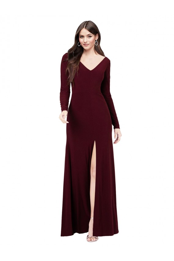 V-Back Spandex V-Neck Long Long Sleeves Prom Dress / Bridesmaid Dress Norwich
