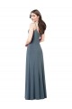 Low Back Spandex V-Neck Long Sleeveless Prom Dress / Bridesmaid Dress Norwich