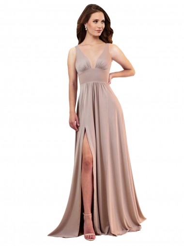 Low Back Spandex V-Neck Long Sleeveless Black Tie Evening Gown / Prom Dress / Bridesmaid Dress Norwich