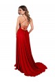 Open Back Spandex & Lace Spaghetti Straps Long Sleeveless Semi Formal Evening Dress / Prom Dress / Bridesmaid Dress Norwich