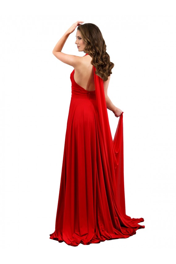 Open Back Red Spandex Halter Neck Long Sleeveless Formal Evening Gown / Prom Dress / Bridesmaid Dress Norwich