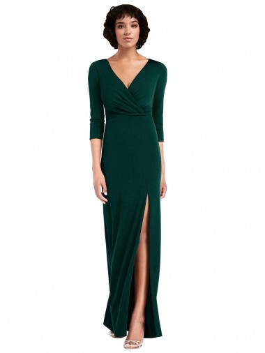 V-Back Spandex V-Neck Long Long Sleeves Formal Evening Gown / Prom Dress / Bridesmaid Dress Norwich