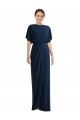 Open Back Spandex Bateau Neck Short Sleeves Long Semi Formal Evening Dress / Prom Dress / Bridesmaid Dress Norwich
