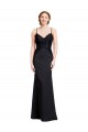Low Back Stretch Crepe Spaghetti Straps Long Sleeveless Prom Dress / Bridesmaid Dress Norwich