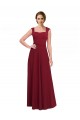 Burgundy Stretch Crepe Square Neck Long Sleeveless Prom Dress / Bridesmaid Dress Norwich