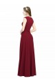 Burgundy Stretch Crepe Square Neck Long Sleeveless Prom Dress / Bridesmaid Dress Norwich
