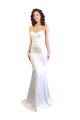 Low Back White Stretch Crepe Sweetheart Long Sleeveless Formal Evening Gown / Prom Dress / Bridesmaid Dress Norwich