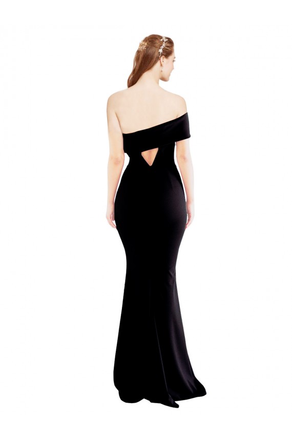 Keyhole Back Stretch Crepe One Shoulder Long Sleeveless Formal Evening Gown / Prom Dress / Bridesmaid Dress Norwich