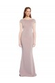 Tie Back Stretch Crepe Boat Neck Long Cap Sleeves Formal Evening Gown / Prom Dress / Bridesmaid Dress Norwich