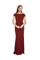 Keyhole Back Stretch Crepe Round Neck Long Cap Sleeves Formal Evening Gown / Prom Dress / Bridesmaid Dress Norwich