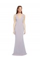 Keyhole Back Stretch Crepe V-Neck Long Sleeveless Formal Evening Gown / Prom Dress / Bridesmaid Dress Norwich