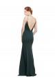 V-Back Pink Stretch Crepe V-Neck Long Sleeveless Formal Dress / Bridesmaid Dress Norwich