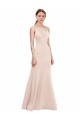 V-Back Pink Stretch Crepe V-Neck Long Sleeveless Formal Dress / Bridesmaid Dress Norwich