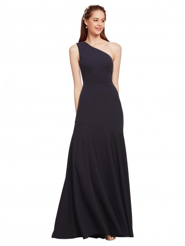 A-Line Stretch Crepe One Shoulder Long Sleeveless Formal Evening Gown / Prom Dress / Bridesmaid Dress Norwich