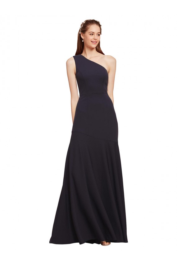 A-Line Stretch Crepe One Shoulder Long Sleeveless Formal Evening Gown / Prom Dress / Bridesmaid Dress Norwich