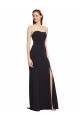 Low Back Dark Navy Stretch Crepe Strapless Long Sleeveless Formal Evening Gown / Prom Dress / Bridesmaid Dress Norwich