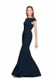 Open Back Stretch Crepe Boat Neck Long Sleeveless Formal Evening Gown / Prom Dress / Bridesmaid Dress Norwich