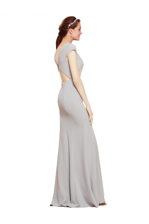 Open Back Stretch Crepe Boat Neck Long Sleeveless Formal Evening Gown / Prom Dress / Bridesmaid Dress Norwich