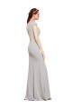 Open Back Stretch Crepe Boat Neck Long Sleeveless Formal Evening Gown / Prom Dress / Bridesmaid Dress Norwich