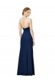 Low Back Black Stretch Crepe Strapless Long Sleeveless Formal Dress / Bridesmaid Dress Norwich