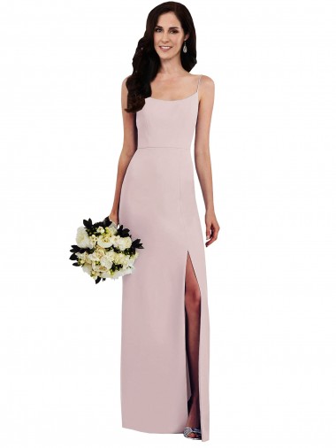 V-Back Stretch Crepe Spaghetti Straps Long Sleeveless Formal Evening Gown / Prom Dress / Bridesmaid Dress Norwich