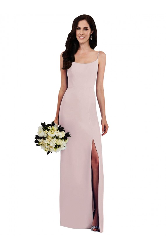 V-Back Stretch Crepe Spaghetti Straps Long Sleeveless Formal Evening Gown / Prom Dress / Bridesmaid Dress Norwich