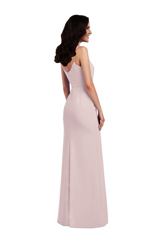 V-Back Stretch Crepe Spaghetti Straps Long Sleeveless Formal Evening Gown / Prom Dress / Bridesmaid Dress Norwich