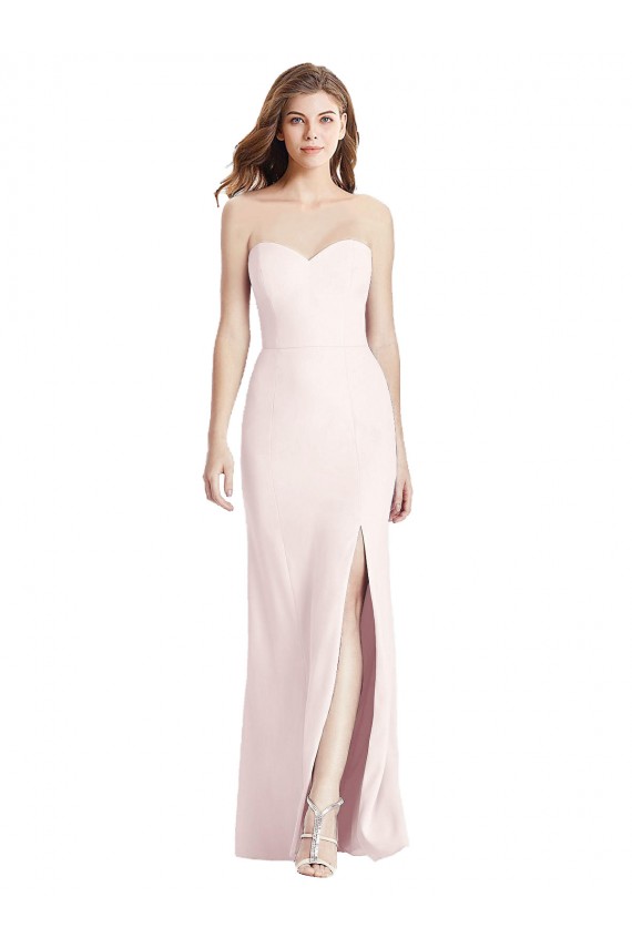 Low Back Stretch Crepe Sweetheart Long Sleeveless Semi Formal Evening Dress / Prom Dress / Bridesmaid Dress Norwich