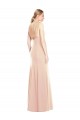 Open Back Nude Stretch Crepe Bateau Neck Long Sleeveless Semi Formal Evening Dress / Prom Dress / Bridesmaid Dress Norwich