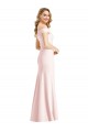 Pink Stretch Crepe Off the Shoulder Long Sleeveless Bridesmaid Dress / Evening Dress Norwich
