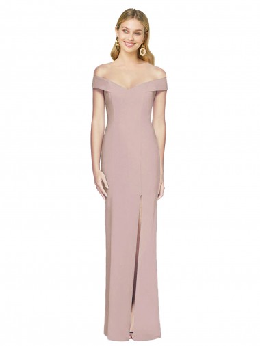 Open Back Stretch Crepe Off the Shoulder Long Sleeveless Semi Formal Evening Dress / Prom Dress / Bridesmaid Dress Norwich