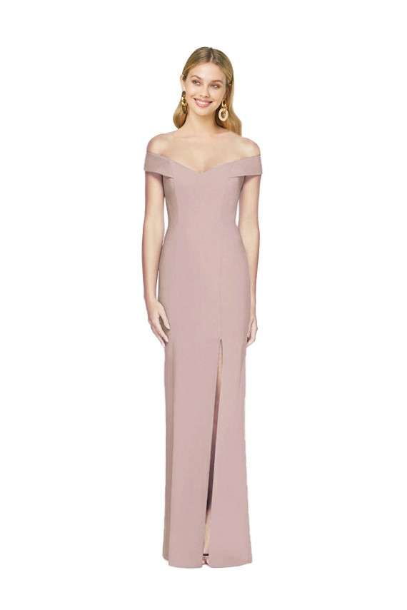 Open Back Stretch Crepe Off the Shoulder Long Sleeveless Semi Formal Evening Dress / Prom Dress / Bridesmaid Dress Norwich