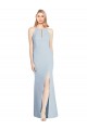 Keyhole Back Stretch Crepe Halter Neck Long Sleeveless Semi Formal Evening Dress / Prom Dress / Bridesmaid Dress Norwich