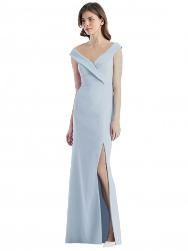 Stretch Crepe Off the Shoulder Long Sleeveless Black Tie Evening Gown / Bridesmaid Dress Norwich