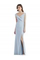 Stretch Crepe Off the Shoulder Long Sleeveless Black Tie Evening Gown / Bridesmaid Dress Norwich