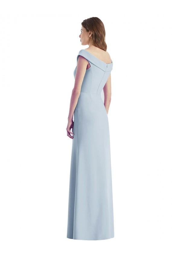 Stretch Crepe Off the Shoulder Long Sleeveless Black Tie Evening Gown / Bridesmaid Dress Norwich