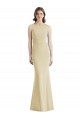 Open Back Champagne Stretch Crepe Bateau Neck Long Sleeveless Semi Formal Evening Dress / Prom Dress / Bridesmaid Dress Norwich