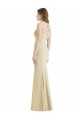 Open Back Champagne Stretch Crepe Bateau Neck Long Sleeveless Semi Formal Evening Dress / Prom Dress / Bridesmaid Dress Norwich