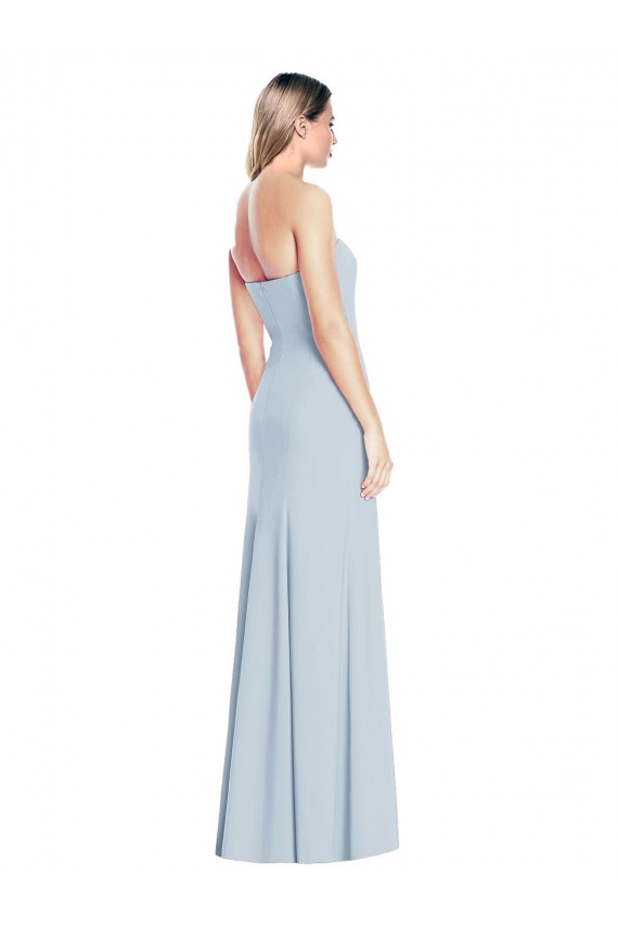 Low Back Light Sky Blue Stretch Crepe Sweetheart Long Sleeveless Formal Dress / Bridesmaid Dress Norwich